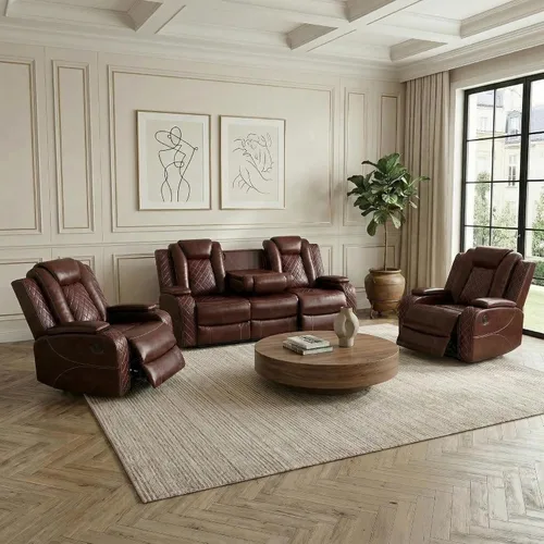Vista 9 de Sillón reclinable eléctrico para sala de estar, silla reclinable de cuero con LED/almacenamiento, muebles reclinables de 1 plaza, sofá de cuero Negro