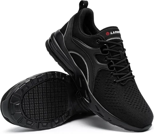 Vista 6 de LARNMERN Zapatos antideslizantes para servicio de alimentos para hombre, con amortiguación de aire, antideslizantes, para cocina, cocinero, trabajo