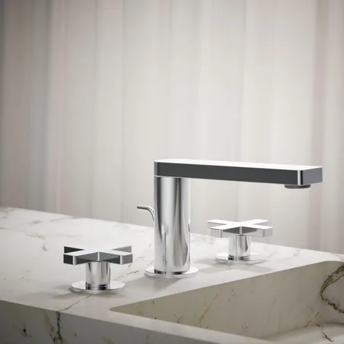 Vista 2 de Kohler 73060-3-CP Composed Grifo de lavabo de baño con asas cruzadas, 1.2 gpm, cromo pulido
