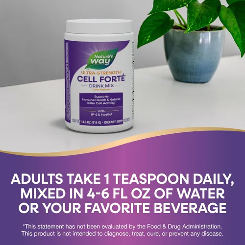 Vista 6 de Nature's Way Ultra Strength (1) Cell Forté Drink Mix, IP-6 y suplemento en polvo de inositol, apoya la salud inmunológica y la actividad natural