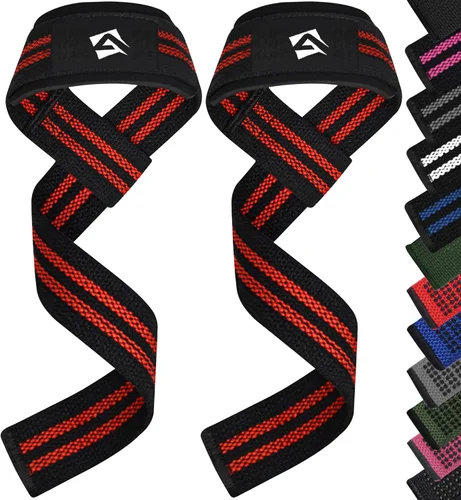 Vista 18 de AQF Weight Lifting Straps, Padded Cotton Gym Wrist Straps for Deadlifts