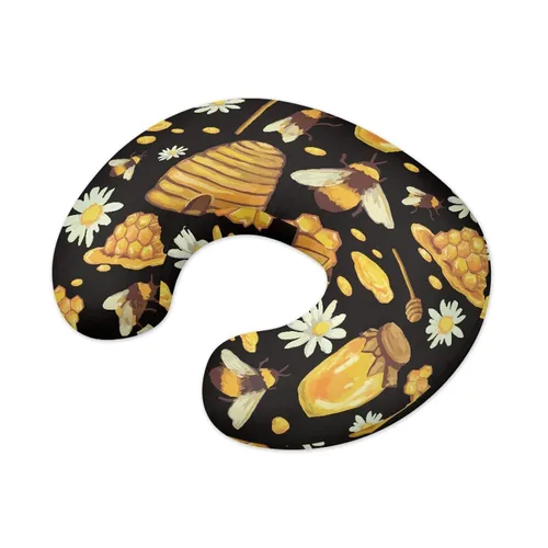 Vista 2 de Forchrinse Bee Daisy - Funda de almohada de lactancia elástica para bebé, fundas de lactancia extraíbles para almohada de lactancia, bonita funda