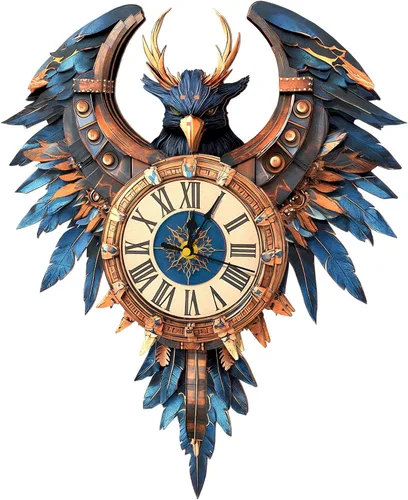 Vista 21 de Rompecabezas de madera 3D para adultos, kit de modelo de reloj de águila calva con péndulo, rompecabezas 3D para adultos, kit de reloj de pared DIY