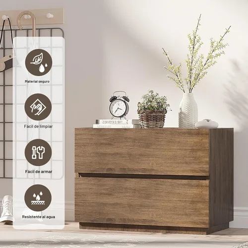 Vista 7 de woodtalks Cajonera apilable de 2 cajones, cómodas de almacenamiento multiusos para dormitorio, clóset, gabinete de almacenamiento para entrada