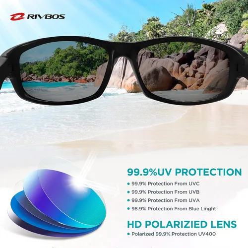 Vista 3 de RIVBOS RBK003 gafas de sol polarizadas flexibles de goma para bebés y niños de 3 a 10 años lentes espejados disponibles