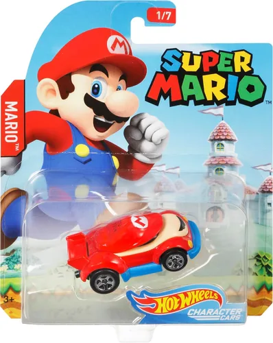 Vista 5 de Hot Wheels - Automóvil de personajes de Super Mario, vehículo 1/7