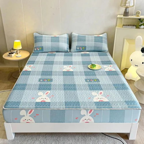 Vista 16 de FCLDESHOP Comfort Hotel - Sábana bajera ajustable con bolsillo profundo con estampado de látex de verano, para dormitorio de niños y niñas, Flor