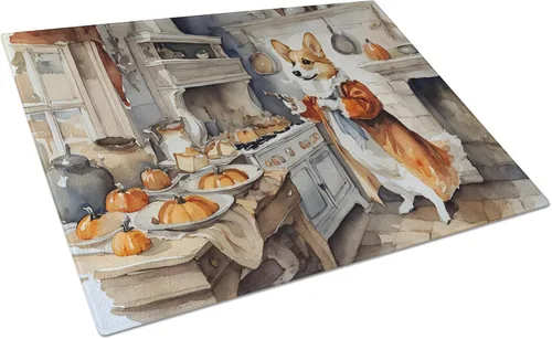 Vista 54 de Caroline's Treasures DAC1720LCB Affenpinscher - Tabla de cortar de vidrio con calabazas para cocina de otoño, grande, decorativa, de vidrio