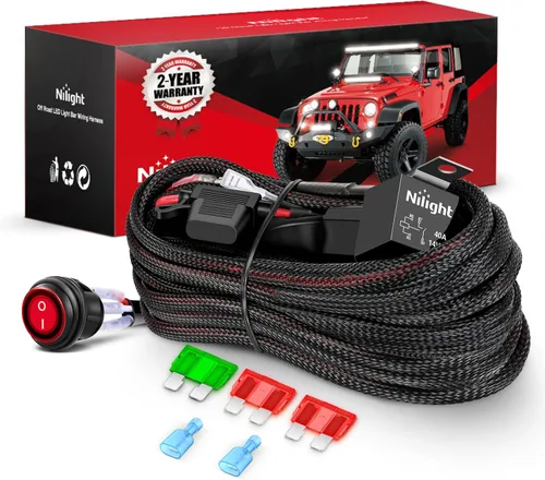 Vista 15 de Nilight Kit de arnés de cableado de barra de luz LED de cobre, 1 cable de 12 AWG resistente 12 V, interruptor de encendido y apagado, fusible