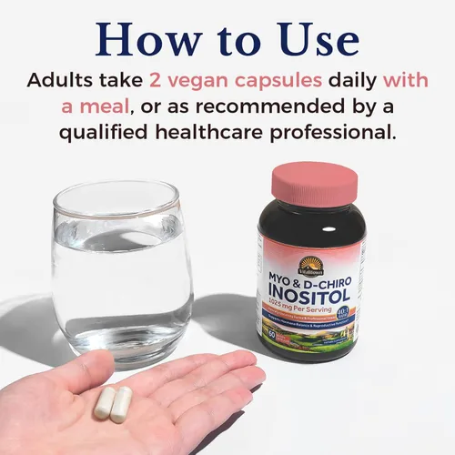 Vista 5 de Vitalitown Suplemento de inositol para mujeres, mio-inositol y D-chiro inositol, proporción ideal 40:1, equilibrio hormonal y apoyo ovárico