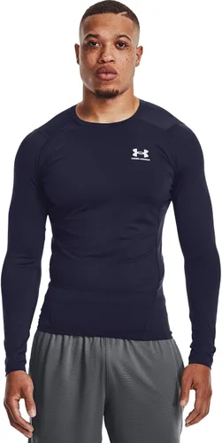 Vista 41 de Under Armour Camiseta de manga larga de compresión HeatGear para hombre Negro (001)/Blanco