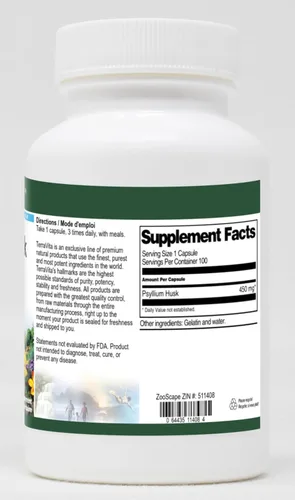 Vista 2 de Cáscara de psyllium (Fibra) - 450 mg (100 Cápsulas, ZIN: 511408)
