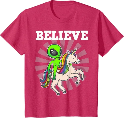 Vista 81 de Believe Space Alien Riding Unicorn - Camiseta de regalo divertida, Negro, S