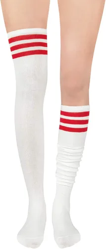 Vista 5 de Century Star Women's Casual Athlete Striped Over Knee Thin Thigh High Tights Long Stocking Socks