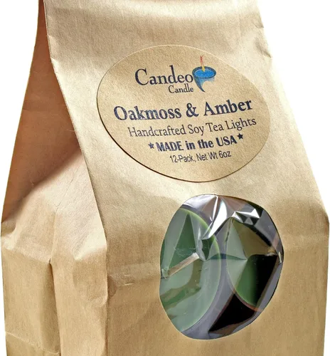 Vista 11 de Amber Romance - Velas de té de soja, paquete de 12 unidades, velas de té beige, altamente perfumadas, fabricadas con cera de soja, hechas a mano