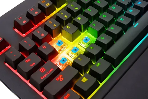 Vista 4 de Thermaltake Tt Premium X1 RGB Smartphone habilitado por voz AI 16.8 millones de colores con 12 efectos de iluminación Cherry MX Blue Switches