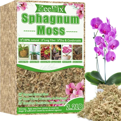 Vista 11 de ZeeDix 1.5 kg de musgo premium de turba sphagnum a granel, fibra larga seca para orquídeas, musgo de turba sphagnum para plantas