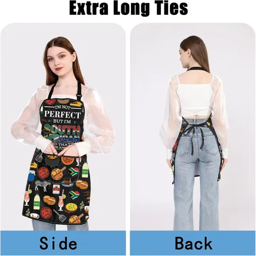 Vista 5 de JXGZSO South Africa Kitchen Apron South Africa Culture Gift South Africa Adjustable Apron South Africa Travel Souvenir Gift