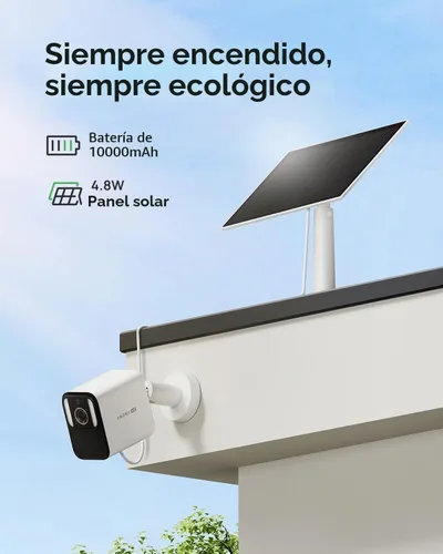 Vista 5 de Anona 4K Solar Security Cameras Wireless Outdoor 24/7 AOV Recording, 4 Pack