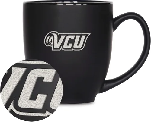 Vista 122 de Rico Industries - Taza de cerámica mate negra con grabado láser estándar de 15oz para NCAA (escuelas T & U) - Para bebidas calientes o frías