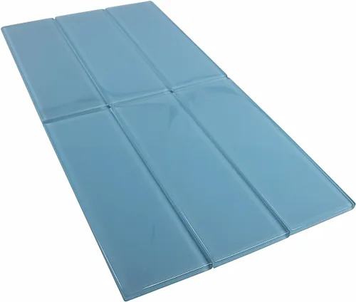 Vista 3 de Azulejo de metro de cristal azul pacífico de alta calidad de 3 x 9 para paredes de baño, salpicaduras de cocina Vogue Tile