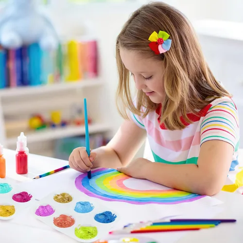 Vista 5 de Paquete de 30 bandejas de pintura de arte blanco de 6 pozos rectangulares para acuarela, bandeja de pintura para estudiantes y adultos, pintura