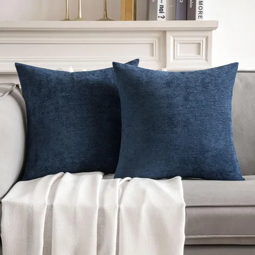 Vista 7 de MIULEE - Pack de 2 fundas de almohada decorativas beige de 16x16 pulgadas, cojines suaves de chenilla para sofá, fundas de cojín de estilo casa