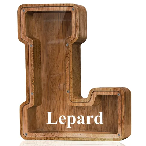 Vista 82 de Alcancía de madera grande personalizada con letras – Alcancía de letras para niños y niñas, regalo de cumpleaños (A)