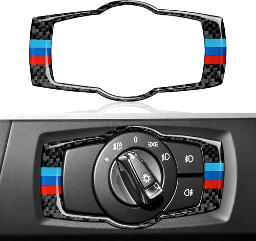 Vista 19 de Adhesivo de fibra de carbono para rejilla de aire acondicionado del panel de la consola central del coche, calcomanía decorativa compatible con BMW