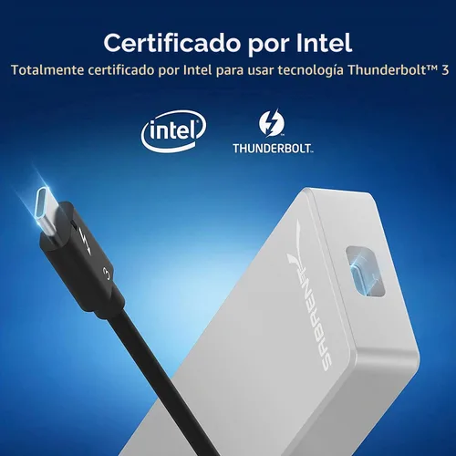 Vista 3 de SABRENT Carcasa de aluminio sólido SSD M.2 NVMe sin herramientas con certificación Thunderbolt 3 (EC-T3NS)
