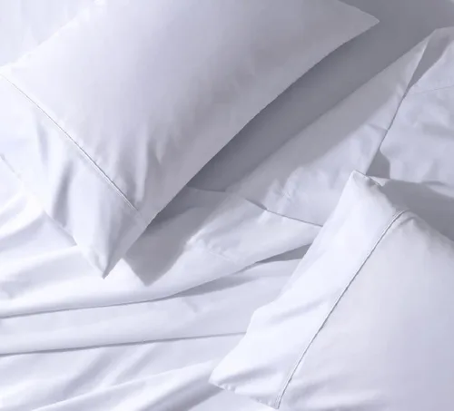 Vista 16 de Royal Tradition Cool and Crisp Percale Cotton 4pc Sheet Set (Full Size, Blue) Made in USA Breathable Classic Bed Sheets