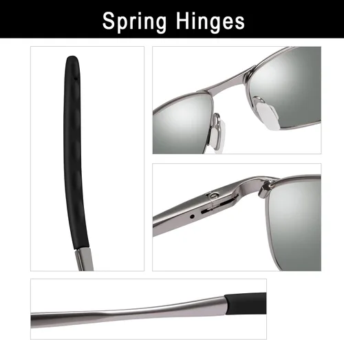 Vista 4 de YIMI Gafas de sol polarizadas para conducción fotocromática z87 para hombres y mujeres gafas de seguridad diurna y nocturna (A395-black), A395-negro