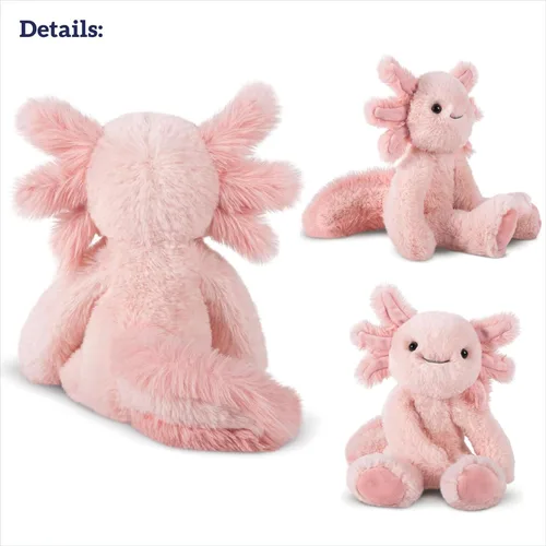 Vista 4 de Vermont Teddy Bear Axolotl - Animal de peluche de 12 pulgadas Suave y lindo juguete de peluche de ajolote Diseñado con amor en los Estados