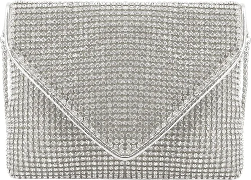 Vista 4 de Naimo Bolso cruzado con diamantes de imitación de cristal brillante para noche, sobre para teléfono celular, para fiesta, baile de graduación