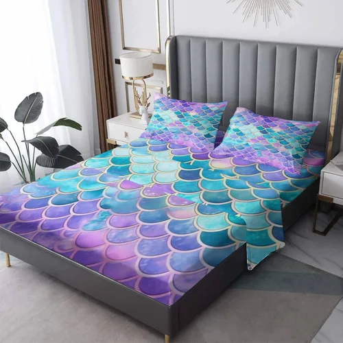Vista 23 de Juego de sábanas tamaño individual: sábanas y fundas de almohada, sábanas y fundas de almohada, microfibra suave y bolsillo profundo y patrón sin