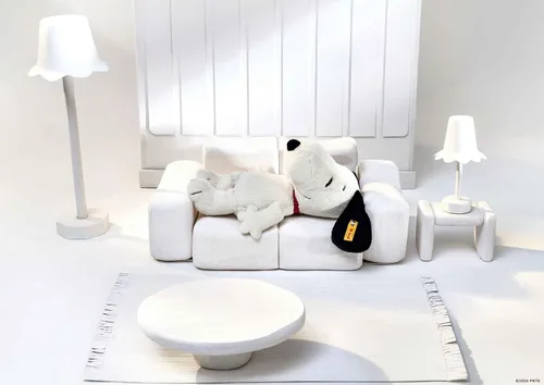 Vista 3 de Steiff Peanuts Snoopy - Animal de peluche de amigo, color blanco y negro, 12 pulgadas