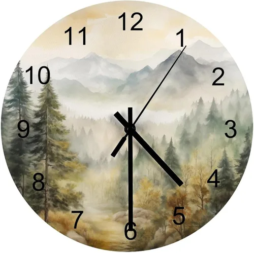 Vista 18 de Reloj de Pared de Flores Silencioso Sin Tictac Operado por Batería, Caricatura de los 70s Linda Flor Abstracta Pastel Margarita Reloj Floral