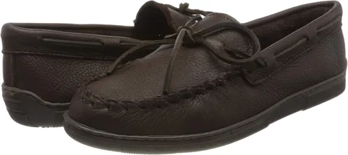 Vista 7 de Minnetonka Mocasines clásicos de piel de alce para hombre, Marrón