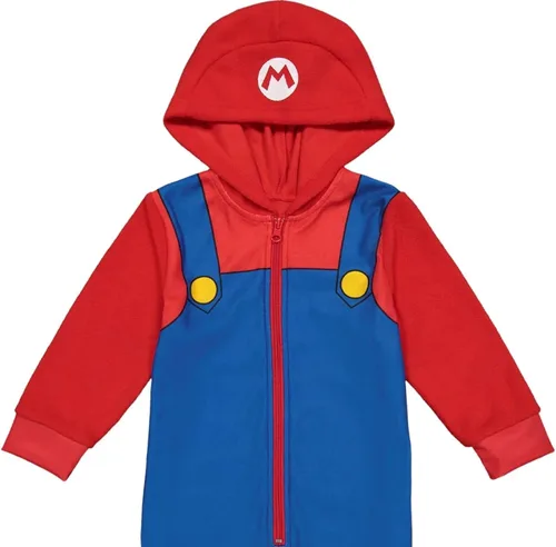 Vista 5 de SUPER MARIO Nintendo Luigi Donkey Kong - Pijama de cosplay con cremallera para niños pequeños