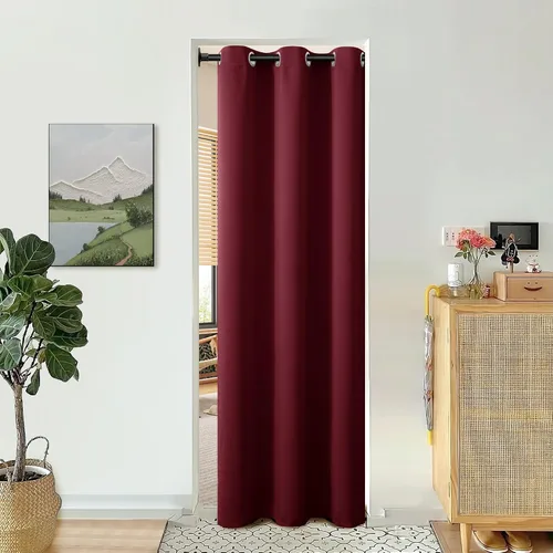 Vista 10 de BGment Cortina Oscurecedora para Puerta Corredera, Cortina Divisoria Opaca Ancha para Sala de Estar de 84 Pulgadas de Largo, Cortina Térmica de Rosa