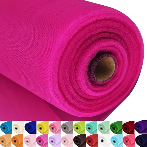 Vista 73 de Rollos de tela de tul, 54 pulgadas por 10 yardas (30 pies), cinta de tul para decoración de fiestas de boda, rollo de tela transparente en bobina