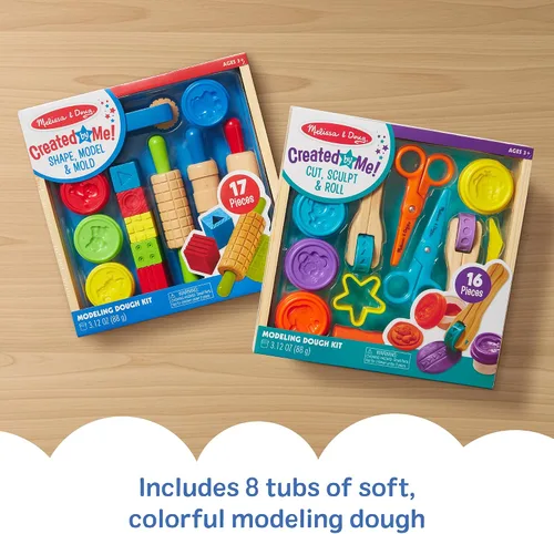 Vista 6 de Melissa & Doug Set de juego de arcilla - con herramientas de escultura y 8 botes de masa para modelar