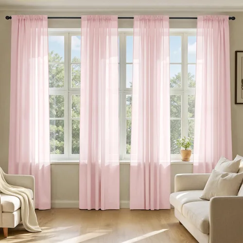 Vista 20 de MIULEE Cortinas traslúcidas marrón oscuro de 96 pulgadas de largo, 4