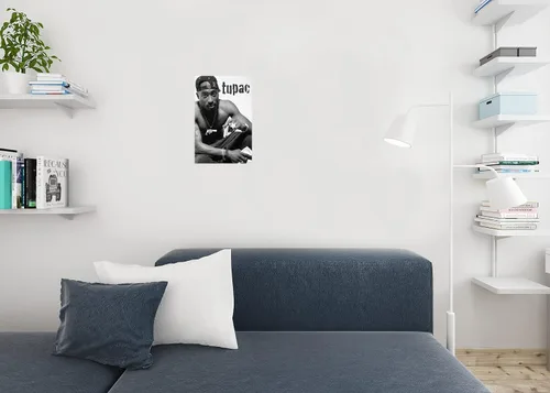 Vista 4 de Póster Tupac de fumar 2Pac Rapero Pósteres de decoración de habitación, póster de pared genial de 12 x 18 pulgadas