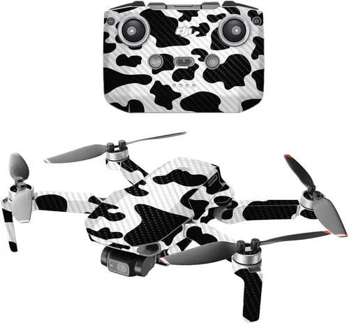 Vista 7 de MIGHTY SKINS Fibra de carbono compatible con DJI Mini 2 Dron portátil – Negro abstracto Acabado de fibra de carbono texturizado protector