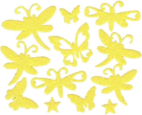 Vista 3 de Go Create! 3 hojas de calcomanías de espuma con purpurina ~ mariposas, estrellas y libélulas