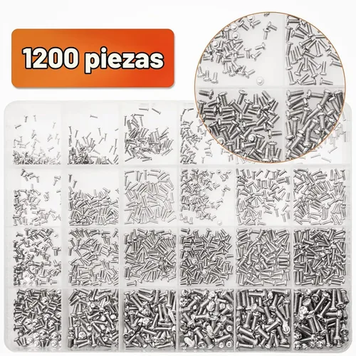 Vista 5 de 1200 piezas Phillips Pan Head Pequeña Máquina Scews, Tornillo pequeño, Tornillo Pequeño Tornillo de Cabeza Pan, Mini Tornillo Surtido Kit