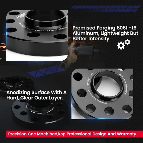 Vista 5 de Espaciadores de rueda KSP PERFORMANCE 5X120mm, espaciador forjado de ajuste de 12.7mm centrado en el cubo para E36 E46 E90 E92 E60, 2 piezas de 1/2