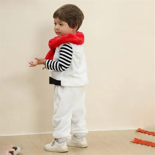 Vista 4 de Baby Snowman Children's Cosplay Costume, Toddler Christmas Outfits Cute Snowman Costume for Fun Winter Dress Up