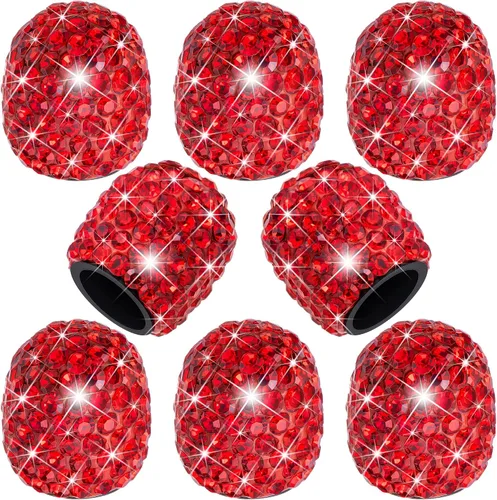 Vista 10 de 4 tapas de válvula de vástago de neumático de diamantes de cristal brillante, a prueba de polvo, tapas universales para válvulas de neumáticos